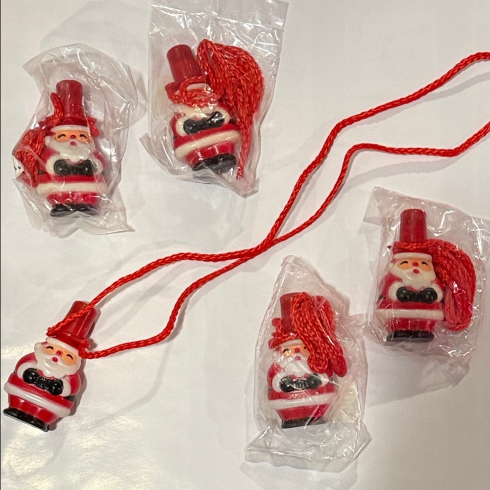 Vintage 1990s Santa Claus Necklace Party Favors Powdered Sugar New Old Stock